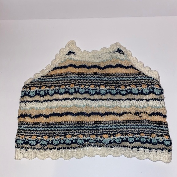 Crochet Tank Top Bohemian Style Top, Ties in back, size small crochet top - Picture 1 of 6